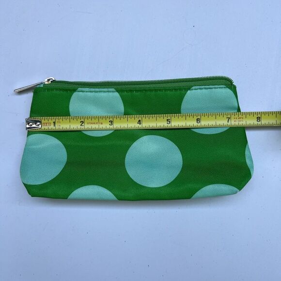 Clinique x Kate Spade Cosmetic Makeup Bag Green Polka Dot - Picture 5 of 6